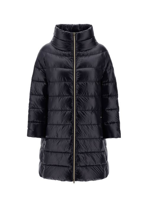 Piumino donna lunghezza 7/8 collo a cratere colore nero HERNO | PI1283DIC12017Z9300